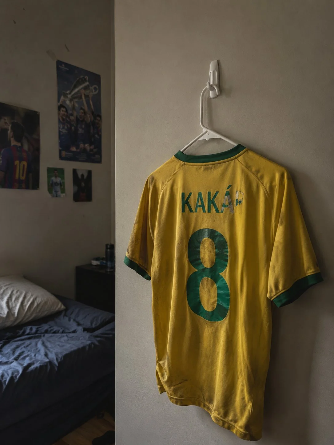 Jersey rotting on a plastic hanger
